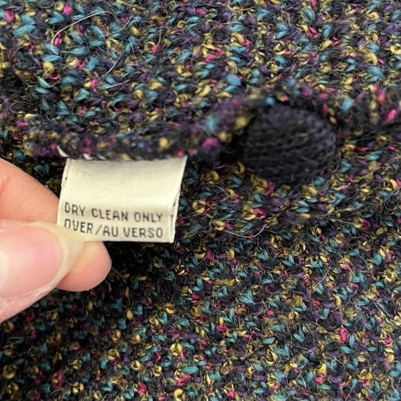 Vintage Dana Buchman Cardigan Medium Wool Alpaca Tapestry Artsy Long Italy Made - Picture 9 of 14